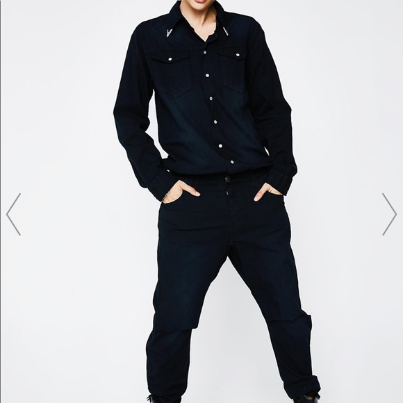 One Teaspoon Fox Black Bluebird Utility Jumpsuit - Picture 4 of 10